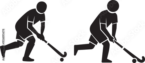 Hockey player silhouette sport athlete action