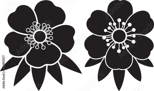 Flower silhouette bloom petals botanical icon