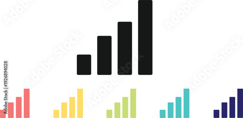 Business Growth Bar Chart Analytics Vector Illustration with Colorful Financial Graph Columns for Data Analysis, Statistics Reports, Marketing Dashboard, and Performance Tracking