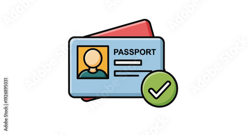 Approved Passport Document with Check Mark Icon.