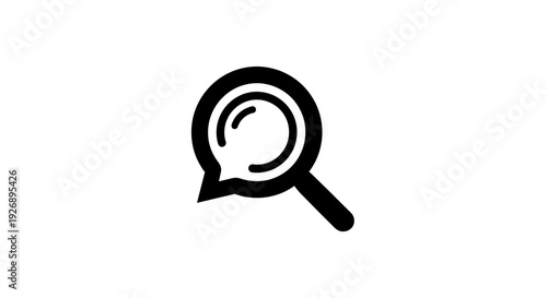 Simple black magnifying glass icon on white background.