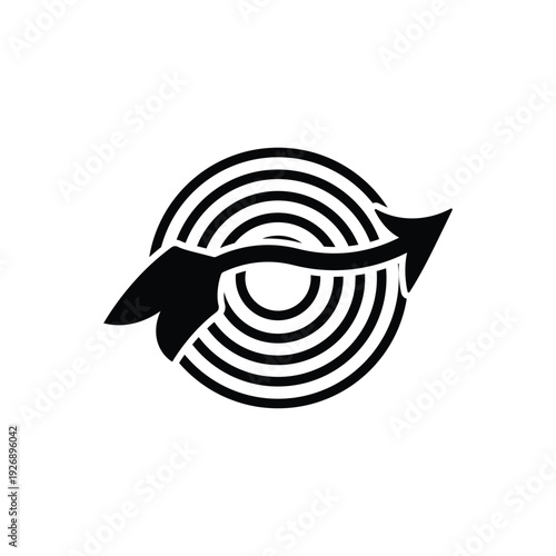 Bow arrow vector icon. Bow arrow sign