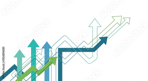 Upward Trending Arrows Illustrating Growth and Progress.