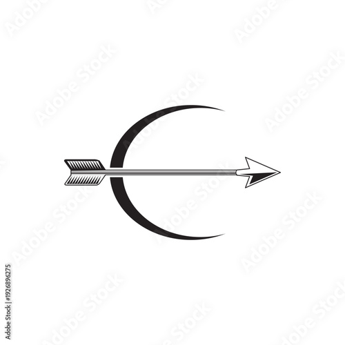 Bow arrow vector icon. Bow arrow sign