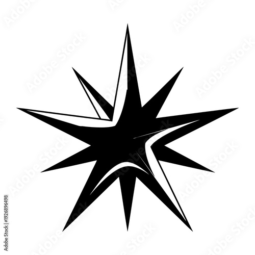 Stylized Multi-Pointed Star Graphic Icon with Sharp Points