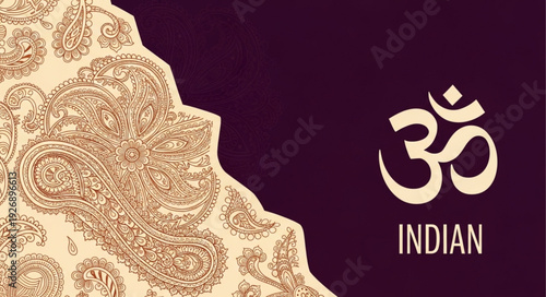 Indian Om Symbol - A Spiritual and Cultural Representation of Hinduism.