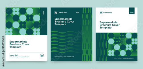 Modern Brochure Cover Template for Reports & Documents in Shopping Retail Grocery Supermarket Style