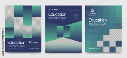 Education Brochure Cover Template for School Prospectus & Course Catalog Layout Front Page