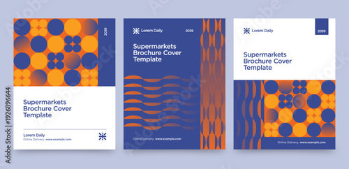 Modern Brochure Cover Template for Reports & Documents in Shopping Retail Grocery Supermarket Style