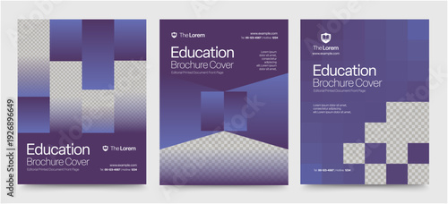 Education Brochure Cover Template for School Prospectus & Course Catalog Layout Front Page