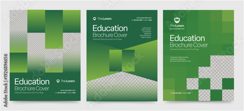 Education Brochure Cover Template for School Prospectus & Course Catalog Layout Front Page