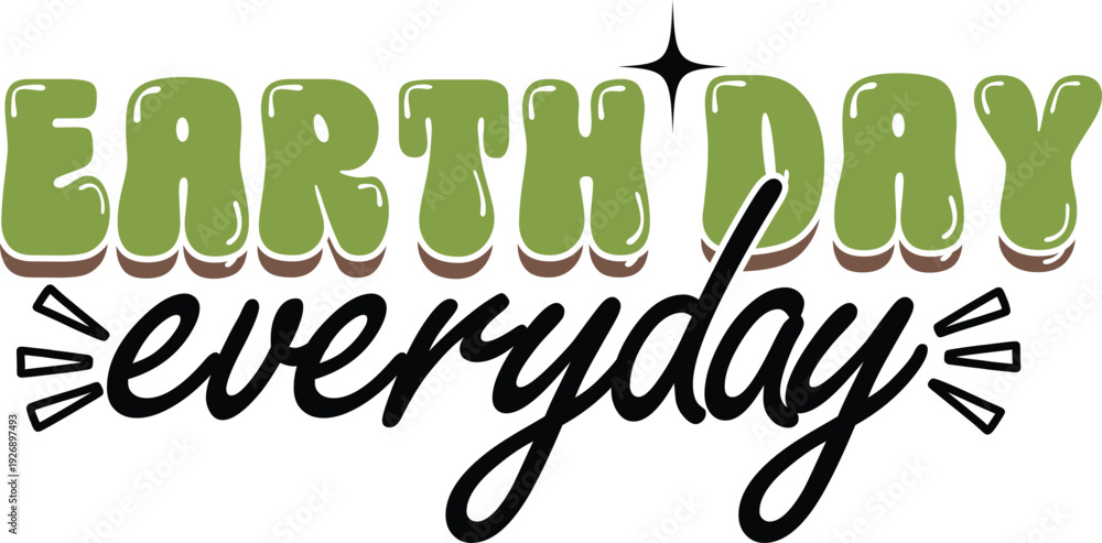 Naklejka premium Happy Earth day SVG t-shirt design, Vector t-shirt design, 