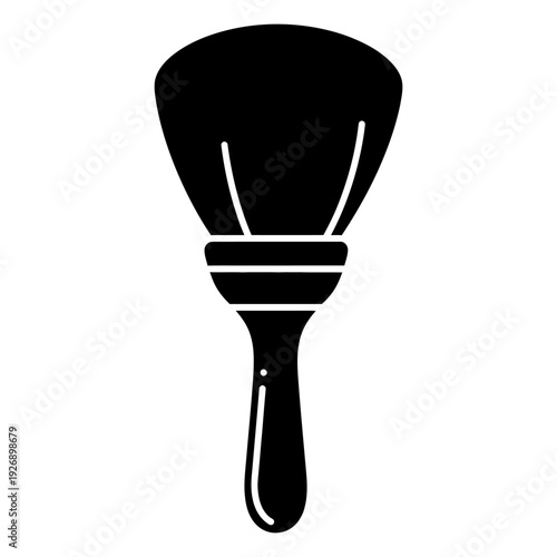 Makeup brush silhouette icon for beauty and cosmetic application