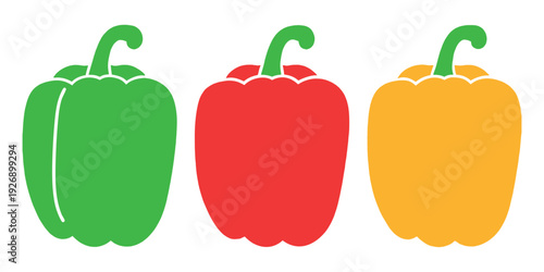Bell pepper icon, Bell pepper vector illustration, Capsicum icon vector