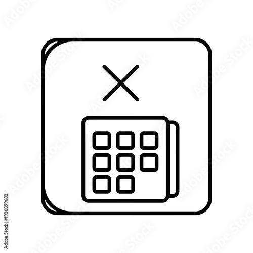 Smartphone app deletion icon isolated on white minimalist flat design vector illustration