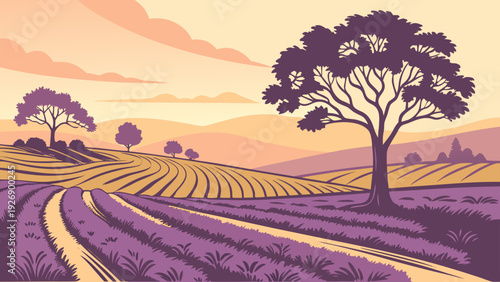 autumn landscape with trees and hills