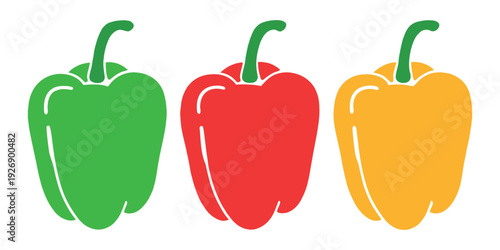 Bell pepper icon, Bell pepper vector illustration, Capsicum icon vector
