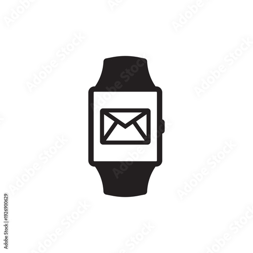 message symbol appearance icon on smart watch devices, wearable devices.