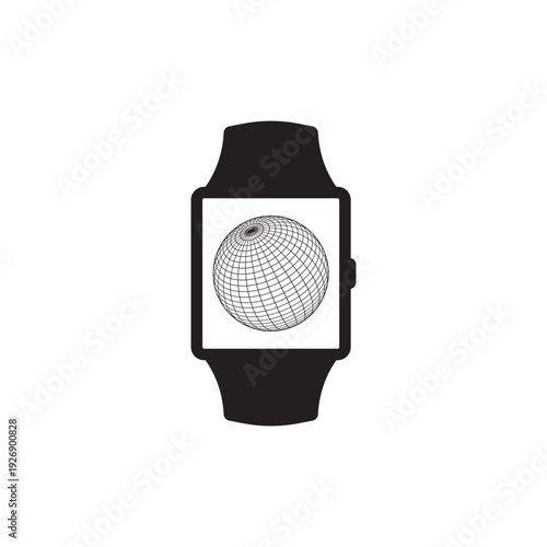 icon appearance of the browser symbol on smart watch devices, wearable devices.