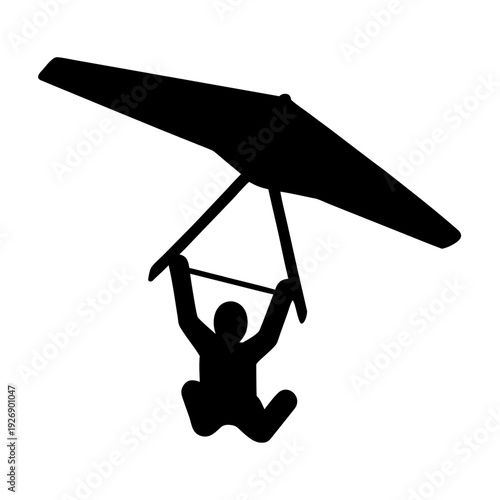 A person soaring through the sky with a powered paraglider Vector