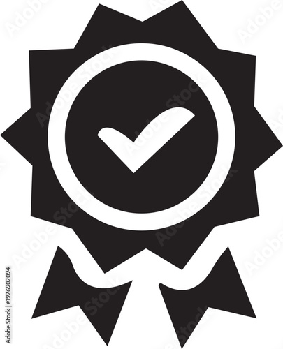 Approval check big icon set. Verified, certified, medal, correct mark, award ribbon, badge, quality certify sign - stock vector. isolated on transparent background