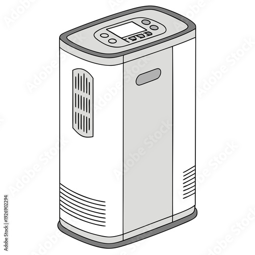 Vector illustration of a modern air purifier or humidifier appliance
