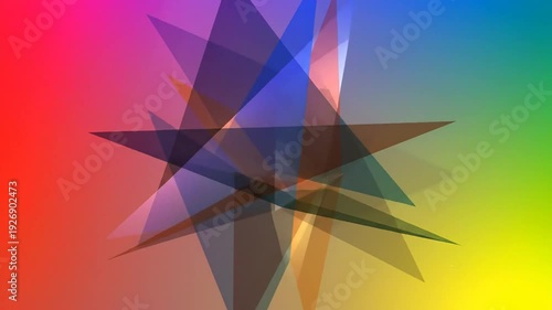 Abstract geometric shapes in a vibrant spectrum of colors, creating a modern and dynamic background.