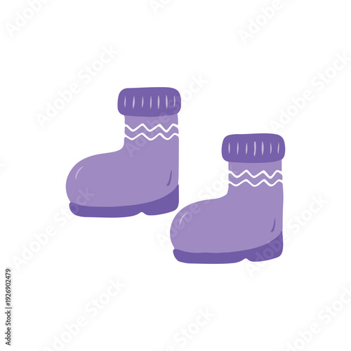 Purple winter boots pair footwear clothing element