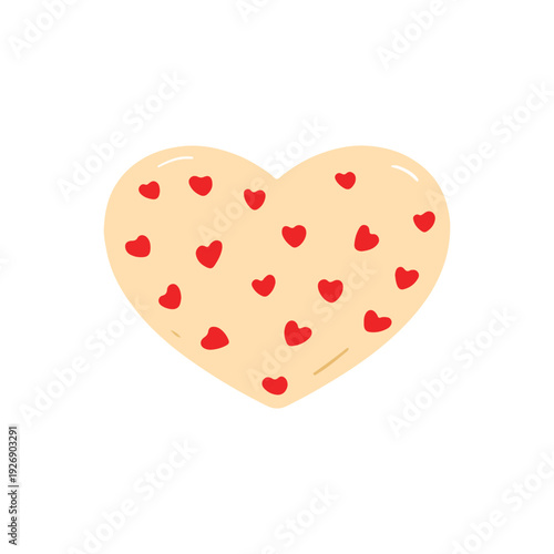 Sweet Heart Shape Cookie with Red Mini Hearts