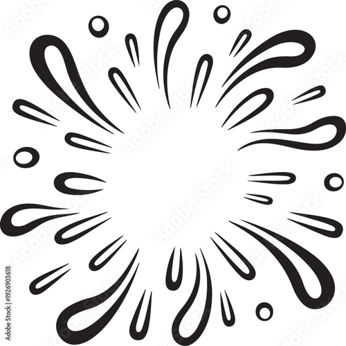 burst abstract radial emblem teardrop circle composition vector assets