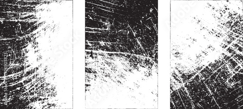 Glitch distorted grungy isolated layers . Design element for brochure, social media, posters, flyers. Overlay texture.Textured banner with Distress effect .Vector halftone dots . Screen print texture