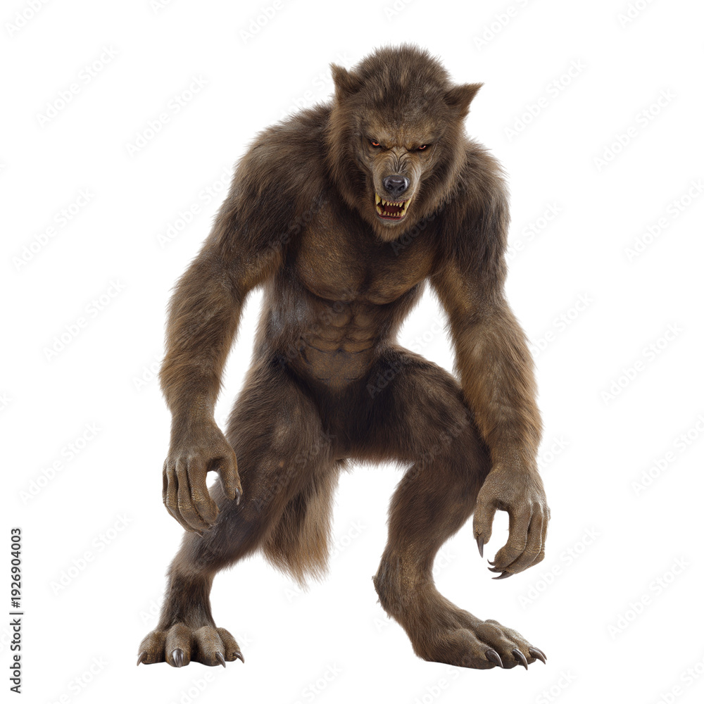Fototapeta premium Fierce Werewolf in Dynamic Pose