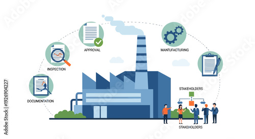 Manufacturing Process Workflow with Quality Control and Stakeholder Collaboration