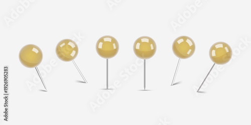 Map Pin Icons Set, Push Pin Location Marker Vector Clipart & Navigation Symbols