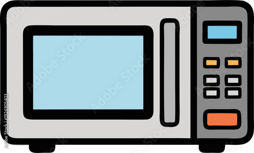 Modern Microwave Oven Appliance for Kitchen Heating and Cooking.