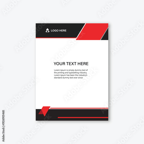 Modern red and black design with geometric elements for business document
