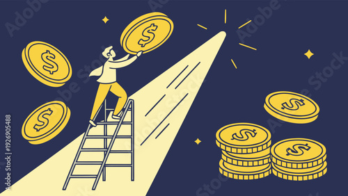 Polygonal 3D vector of falling gold coins, abstract digital finance and casino win theme.