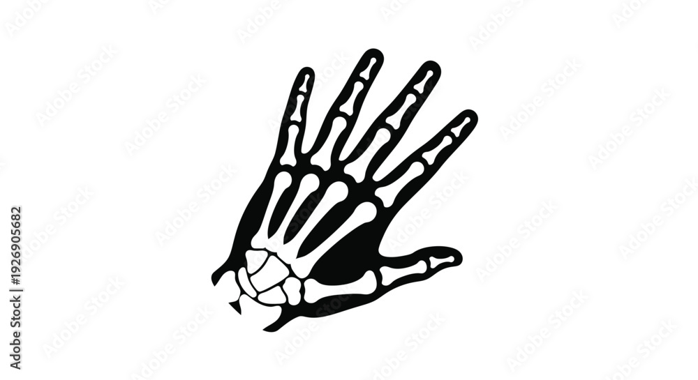 Obraz premium Detailed human hand skeleton displayed as a dark silhouette