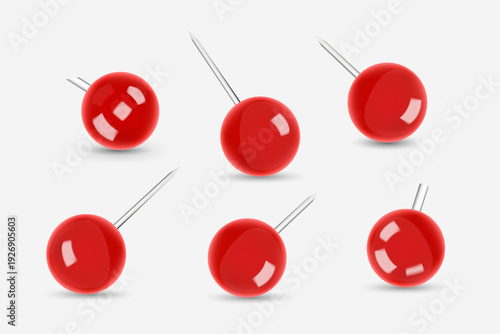 Map Pin Icons Set, Push Pin Location Marker Vector Clipart & Navigation Symbols