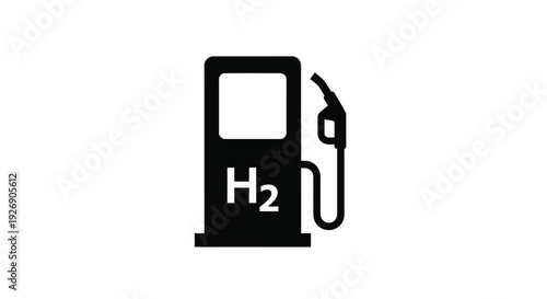 Hydrogen fuel pump icon in a stark black design silhouette