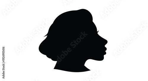 A striking profile view of a woman s face in black silhouette