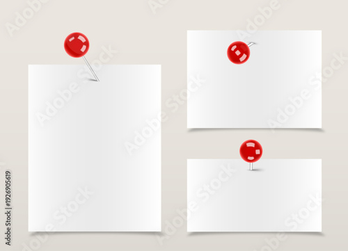 Push Pin with Sticky Note Paper, Message Note