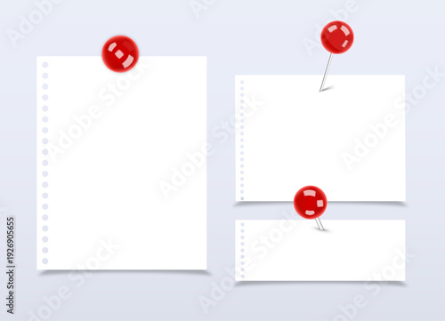 Push Pin with Sticky Note Paper, Message Note