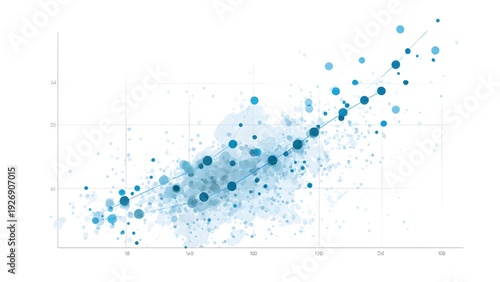 Obraz w ramie Data Scatter Plot with Regression Line