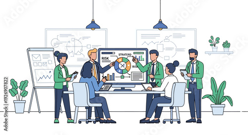 Business Meeting Team Collaboration Strategy Discussion.