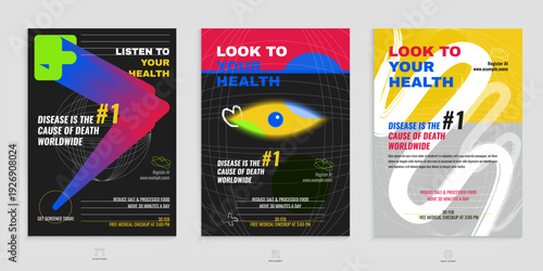 Modern Medical Health Awareness Poster Template with Bold Typography and Abstract Design