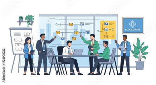 Business Meeting Team Collaboration Strategy Planning Session.