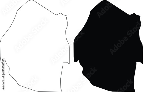 Eswatini Map Outline And Silhouette africa