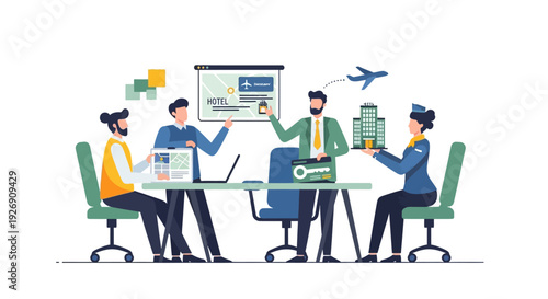 Business Meeting Discussing Travel and Real Estate Opportunities.