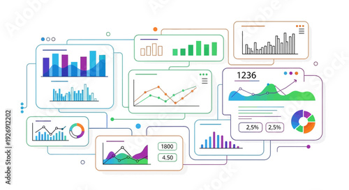 Collection of diverse data visualization charts and graphs.